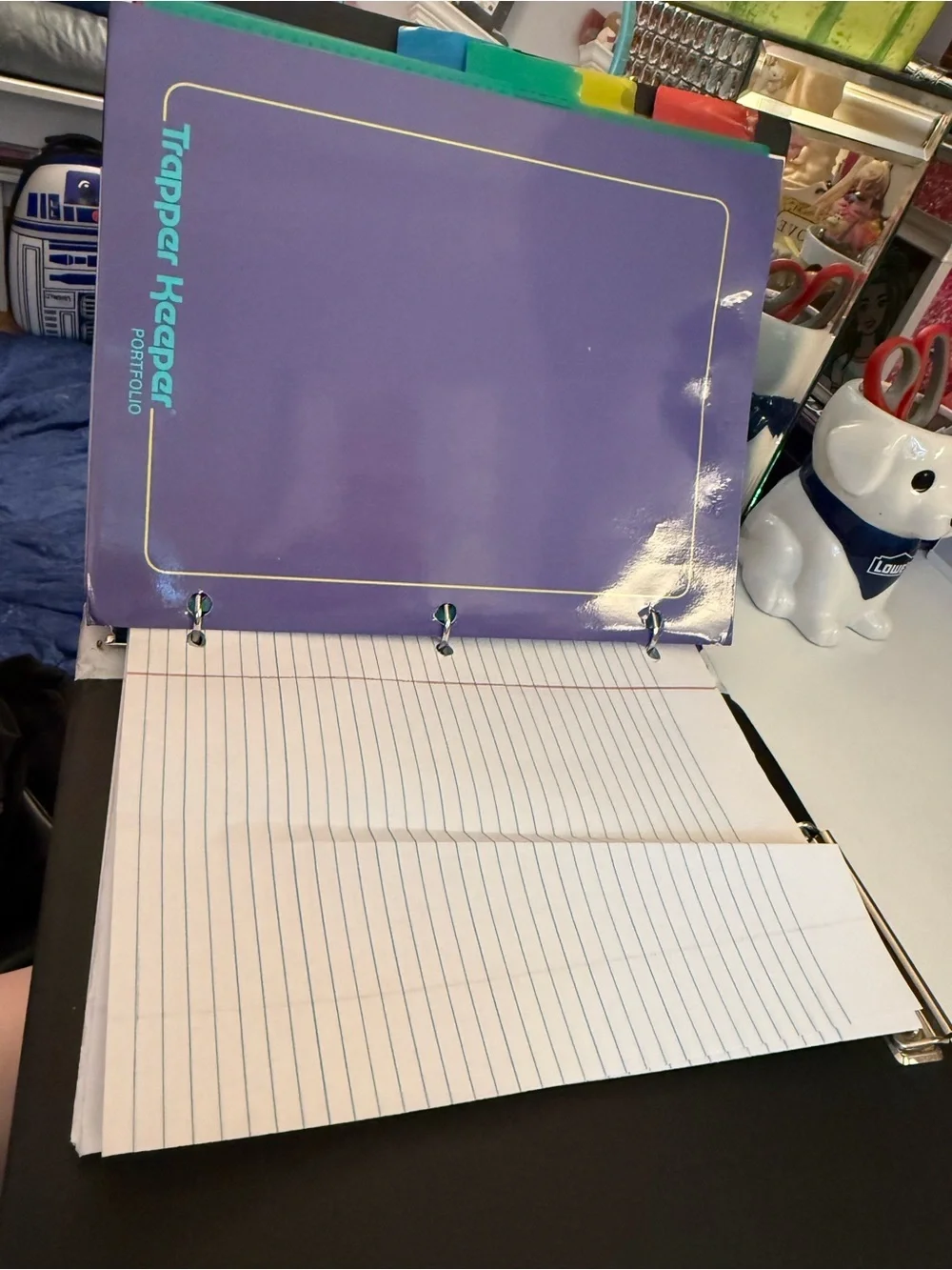 Vintage Trapper Keeper Space Graphic Binder - Blue & Green